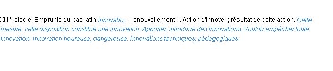 Définition innovation ACAD 1986