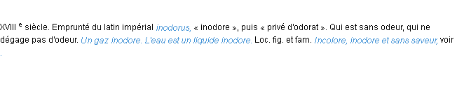 Définition inodore ACAD 1986
