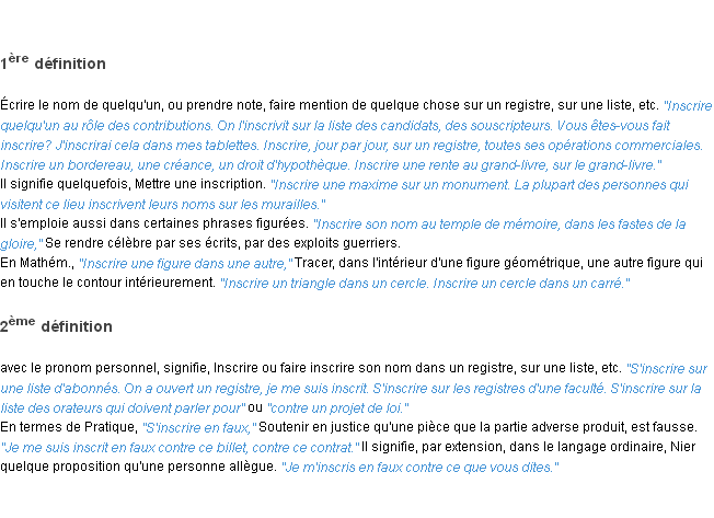 Définition inscrire ACAD 1835