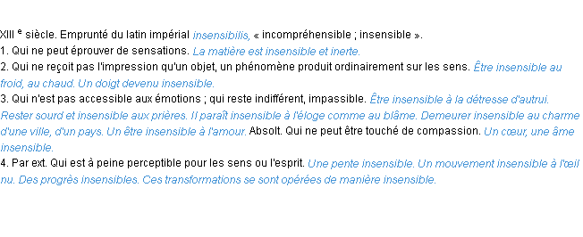 Définition insensible ACAD 1986