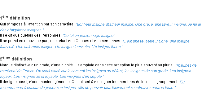 Définition insigne ACAD 1932