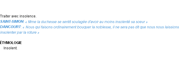 Définition insolenter Emile Littré