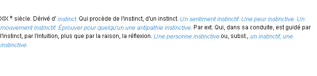 Définition instinctif ACAD 1986