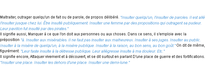 Définition insulter ACAD 1835