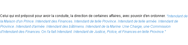 Définition intendant ACAD 1798