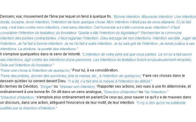 Définition intention ACAD 1835