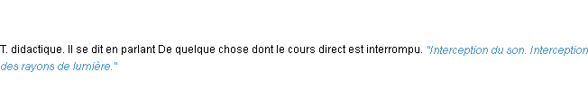 Définition interception ACAD 1835