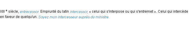 Définition intercesseur ACAD 1986