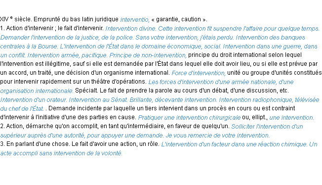 Définition intervention ACAD 1986