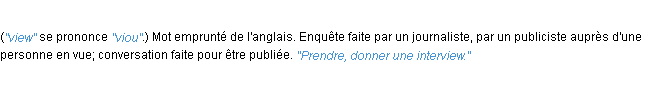 Définition interview ACAD 1932