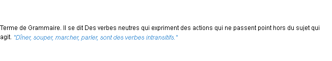 Définition intransitif ACAD 1798