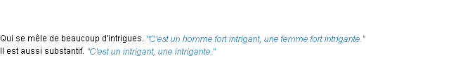 Définition intrigant ACAD 1835