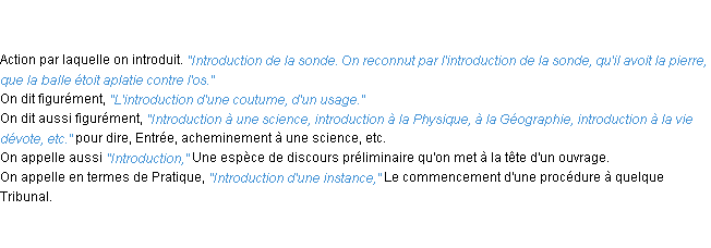 Définition introduction ACAD 1798