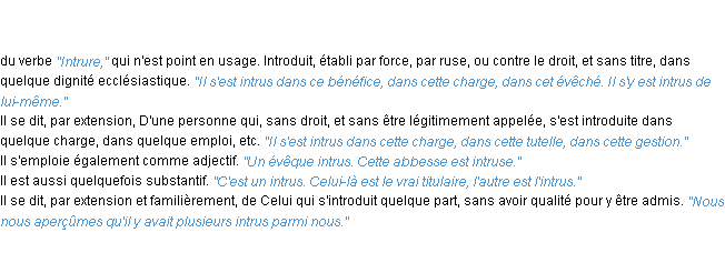 Définition intrus ACAD 1835