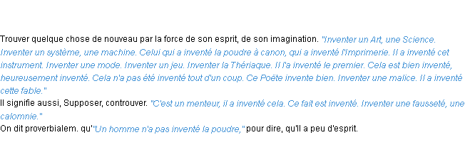 Définition inventer ACAD 1798