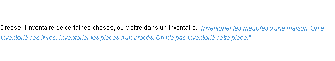 Définition inventorier ACAD 1835