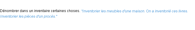Définition inventorier ACAD 1932