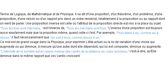 Définition inverse ACAD 1798