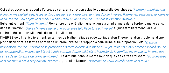 Définition inverse ACAD 1932