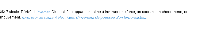 Définition inverseur ACAD 1986