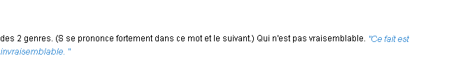 Définition invraisemblable ACAD 1798