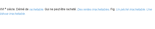 Définition irrachetable ACAD 1986