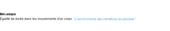Définition isochronisme ACAD 1932