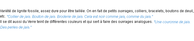 Définition jais ACAD 1932