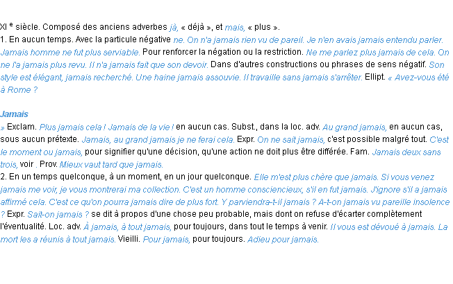 Définition jamais ACAD 1986