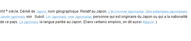 Définition japonais ACAD 1986