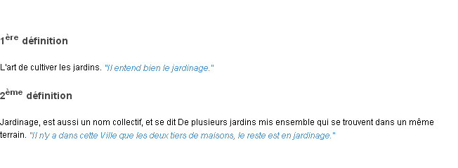 Définition jardinage ACAD 1798