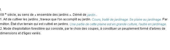 Définition jardinage ACAD 1986
