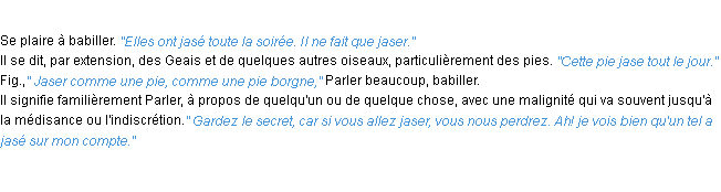 Définition jaser ACAD 1932