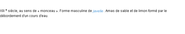 Définition javeau ACAD 1986