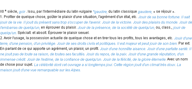 Définition jouir ACAD 1986