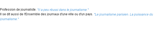 Définition journalisme ACAD 1932