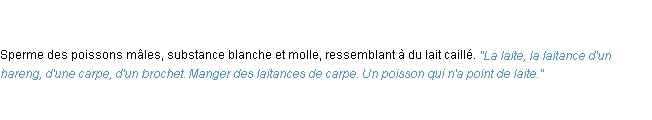 Définition laitance ou laite ACAD 1835