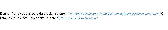 Définition lapidifier ACAD 1835