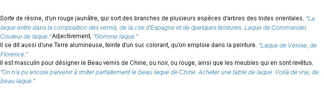 Définition laque ACAD 1932