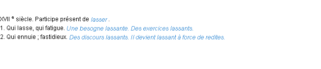 Définition lassant ACAD 1986