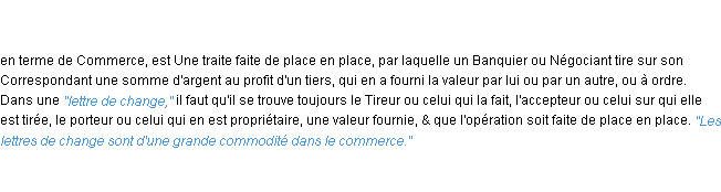 Définition lettre de change ACAD 1762
