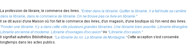 Définition librairie ACAD 1932