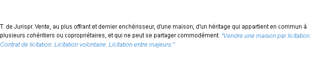 Définition licitation ACAD 1835