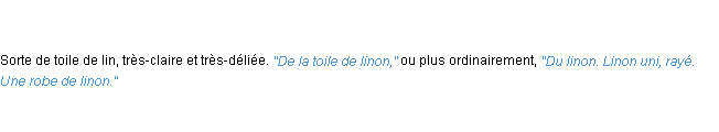 Définition linon ACAD 1835