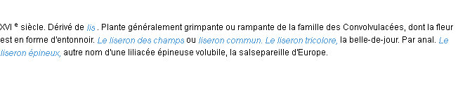 Définition liseron ACAD 1986