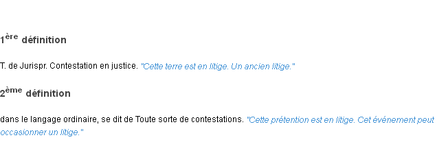 Définition litige ACAD 1835