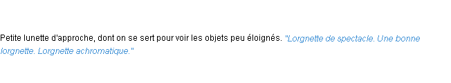Définition lorgnette ACAD 1835