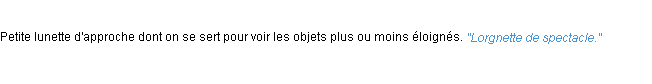 Définition lorgnette ACAD 1932