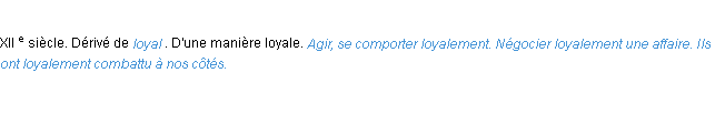 Définition loyalement ACAD 1986