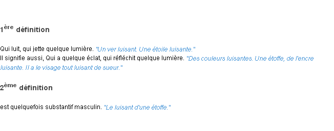 Définition luisant ACAD 1835